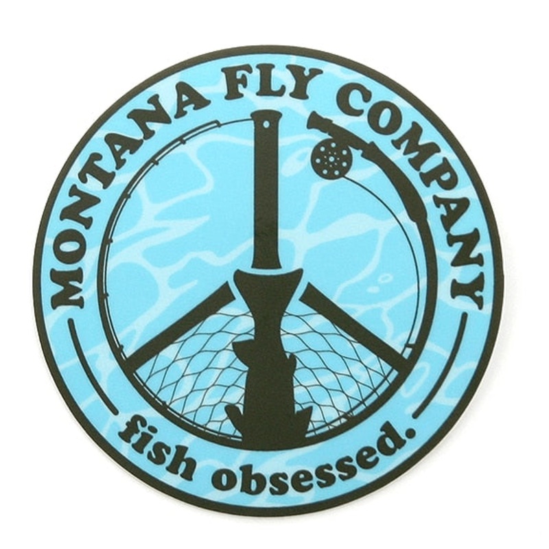 Montana Fly Company - Circle Sticker - Peace Rod (3in. x 3in.)
