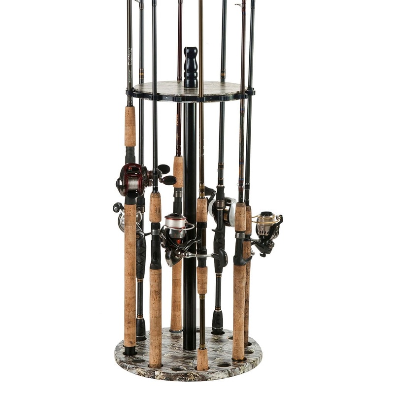 Round Floor Rack w/Metal Posts Camo Finish 15-Rod Capacity CAMRR-015