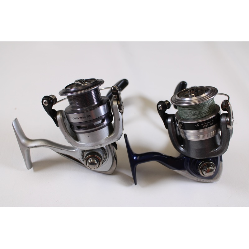 Daiwa Laguna 2500-5Bi and Daiwa D Shock 3000-8Bi - Used Spinning Reels - Fair Condition