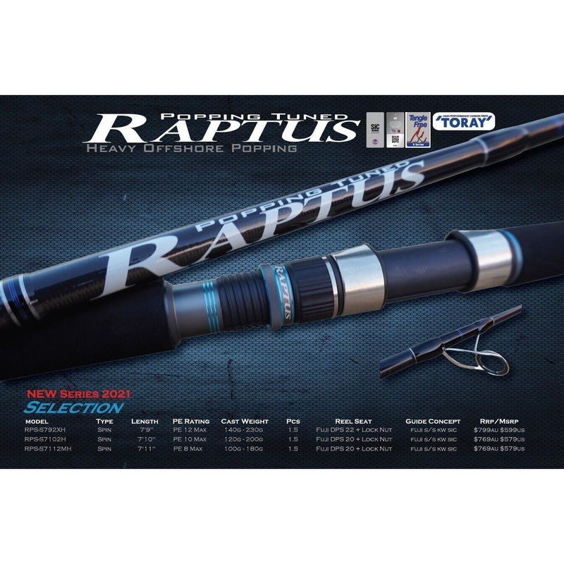 Oceans Legacy Raptus Popping Spin Rod