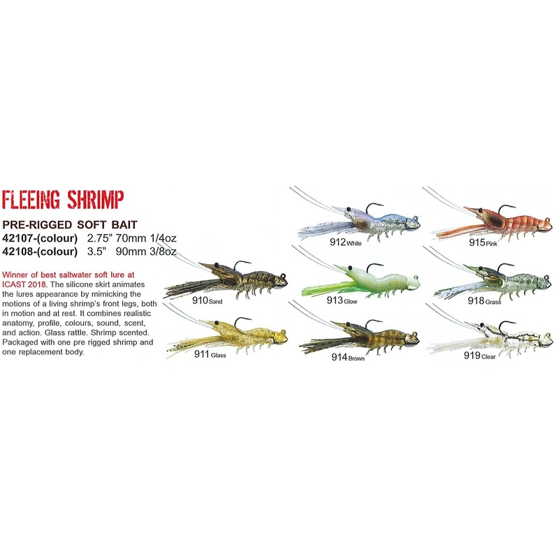 Live Target Fleeing Shrimp Soft Plastic