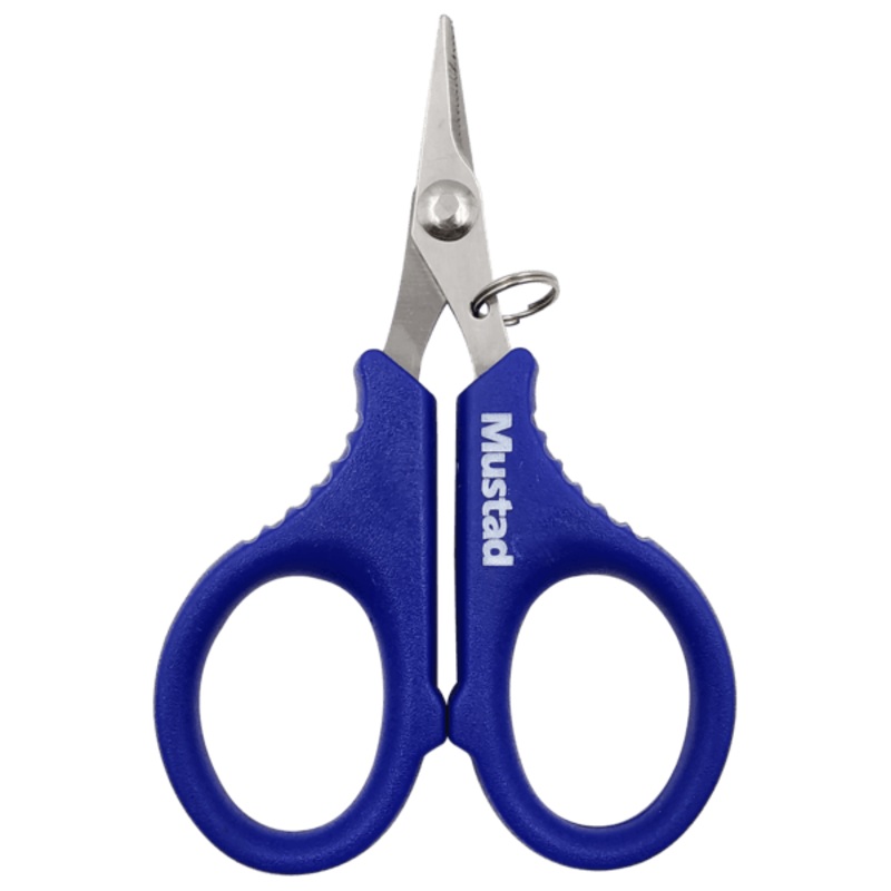 Mustad Blue Serated Braid Scissor Titanium