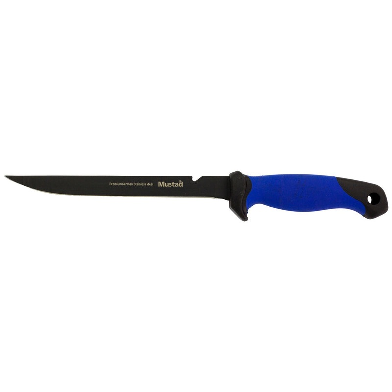 Mustad Teflon Coated Fillet Knife With Sheath 6" Blue