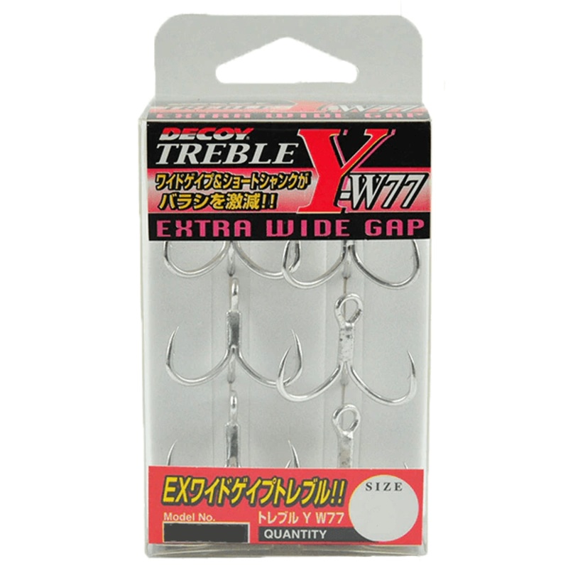 Decoy Y-W77 Extra Wide Gap Treble Hooks