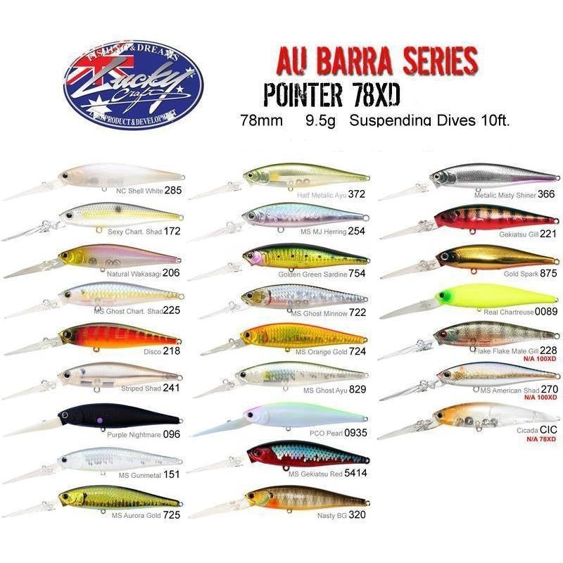 Lucky Craft Pointer 78Xd Barra Hard Body Lure
