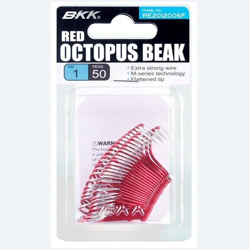 Bkk Red Octopus Beak Fishing Hook 25Pack