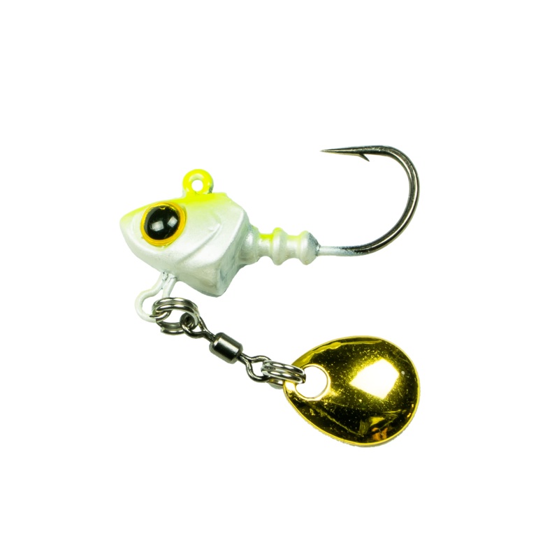 Pecos Underspin Jig Heads - Chartreuse Minnow