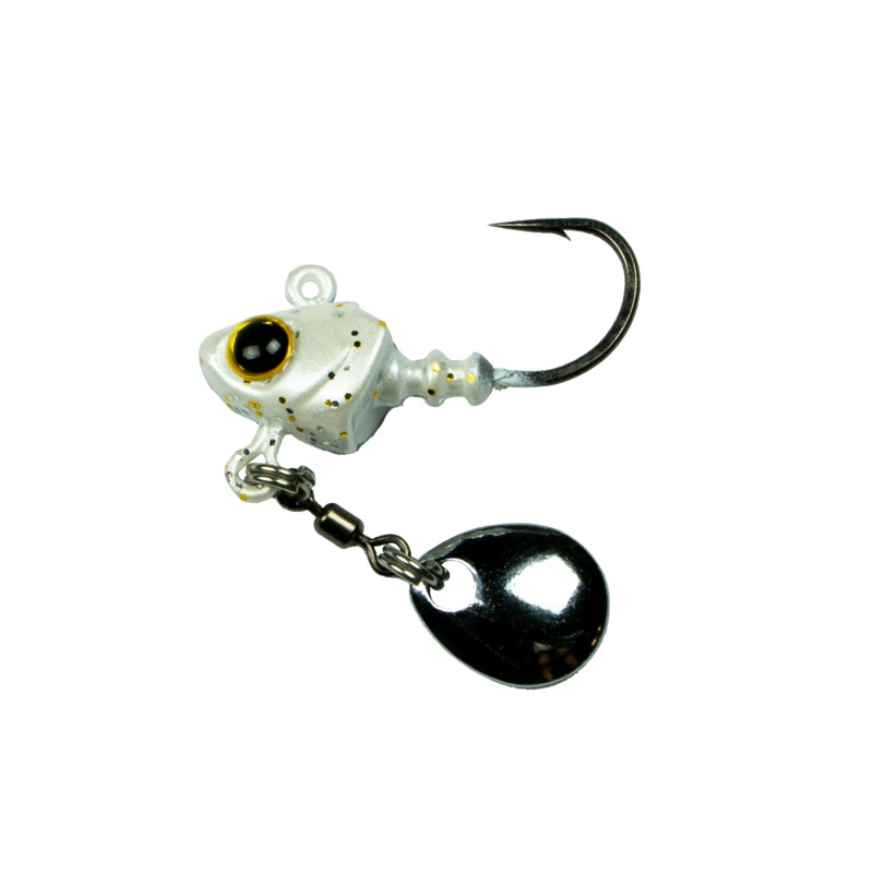 Pecos Underspin Jig Heads - Platinum White