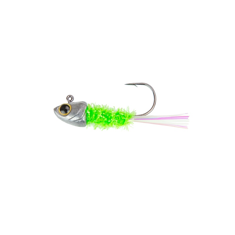 Spangle Tinsel Jigs - Chartreuse Minnow