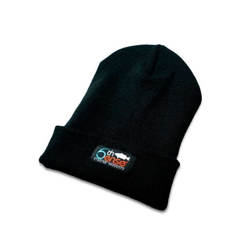 Black 6 Beanie - 12" Cuffed - Black