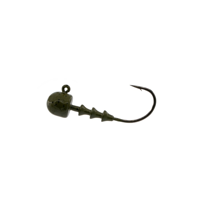 Dome Jig Head - Green Pumpkin - 3/16 #1