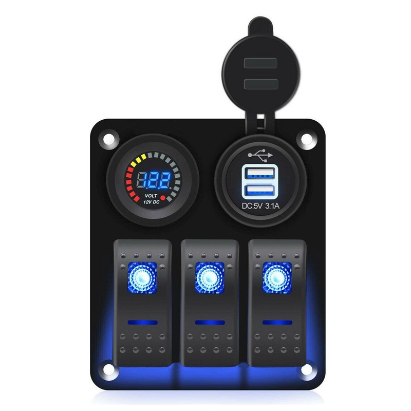 Boat Splashproof 3 Switch Panel