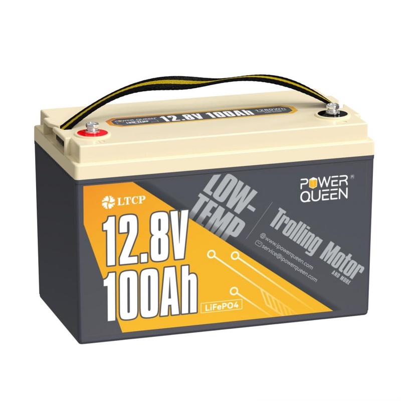 Power Queen 12.8V 100Ah Low Temp LiFePO4 Trolling Motor Battery