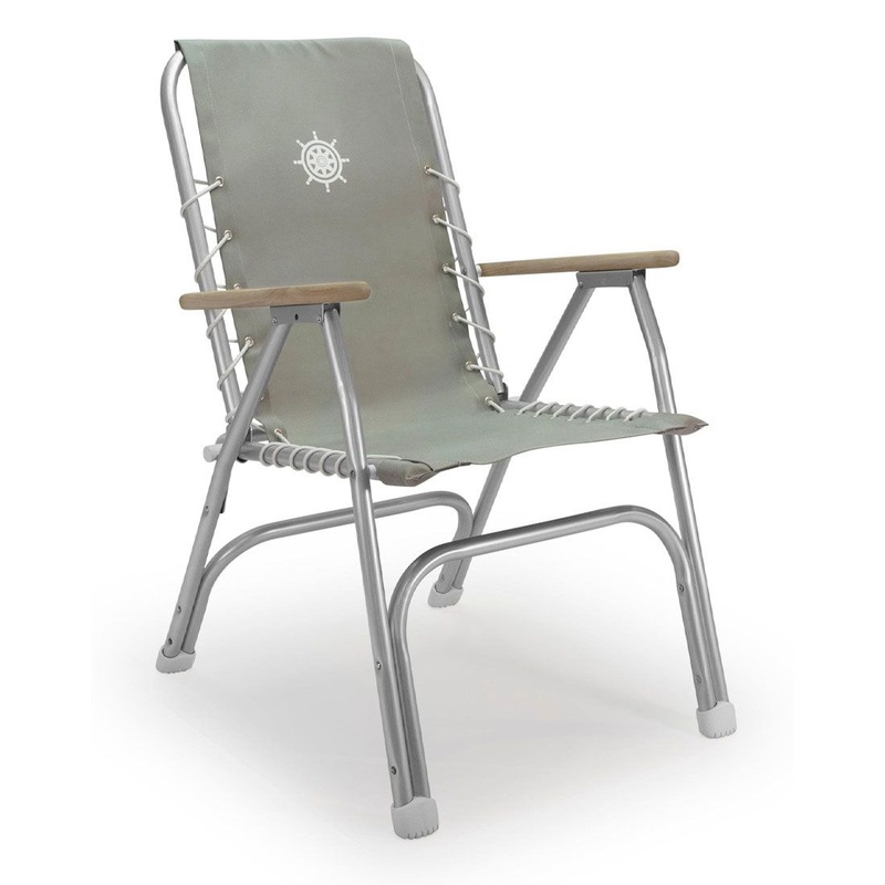 Forma Marine M150BB Folding Aluminium Chair with Bamboo Armrests
