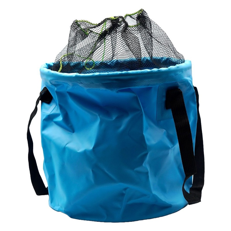 Foldable Fishing PVC Bucket with Mesh Net