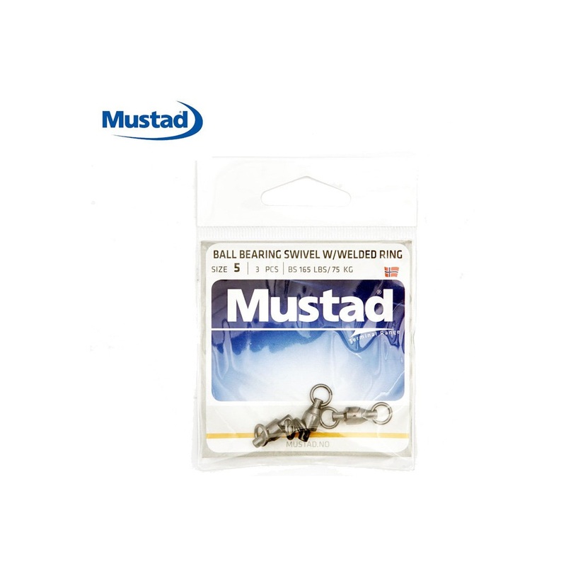 Mustad MA029 Ball Bearing Swivels with Welded Ring