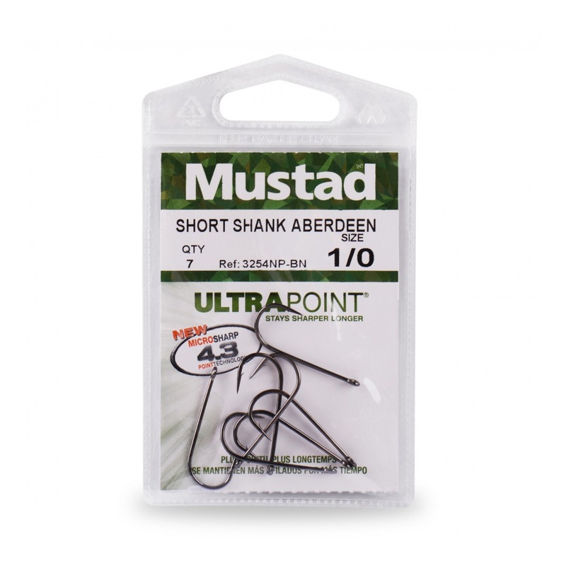 Mustad Short Shank Aberdeen 3254NP-BN Hooks