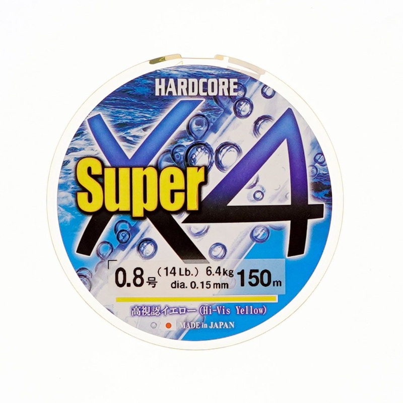 DUEL Hardcore Super X4 Hi-Vis Yellow Braided Line